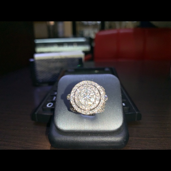 14k/5ctw unisex Genuine Diamond ring Amazing bling - Picture 3 of 4